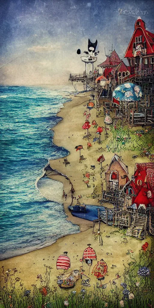 Image similar to a summer beach scene by alexander jansson