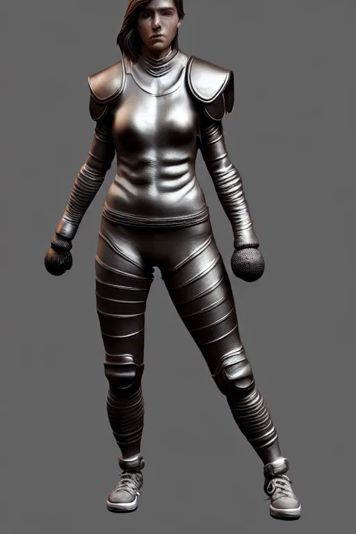 Image similar to a highly detailed zbrush sculpt of athletic girl in light leather armor, high contrast, cinematic light, featured on artstation, octane render, path tracing, sharp focus, 4 k