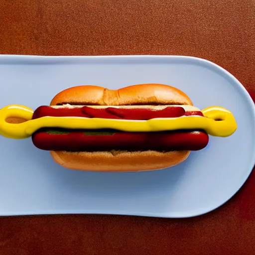 Image similar to a picture of a hot dog but it's a hamburger