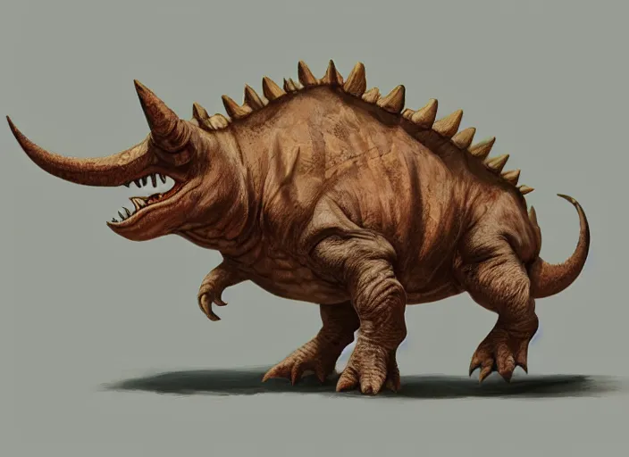 Prompt: character design for a triceratops, cookies, oil painting by jama jurabaev, extremely detailed, brush hard, artstation, for aaa game, high quality, brush stroke