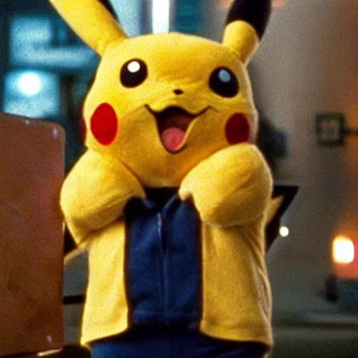 Image similar to pikachu plays bruce willas in die hard