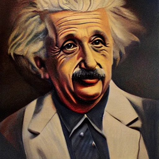 Prompt: tanning einstein portrait