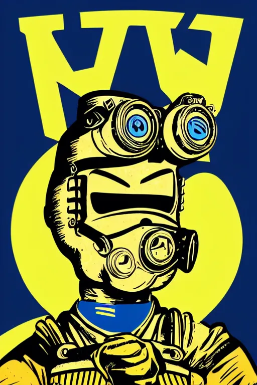 Image similar to fallout 7 6 retro futurist illustration art by butcher billy, sticker, colorful, illustration, highly detailed, simple, smooth and clean vector curves, no jagged lines, vector art, smooth andy warhol style