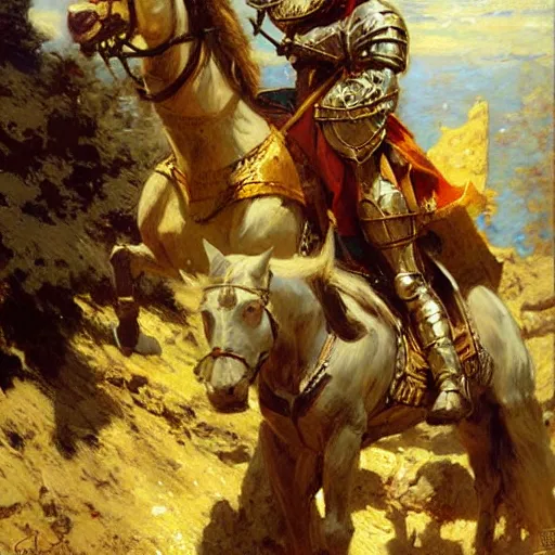 Prompt: attractive knights in camelot. highly detailed painting by gaston bussiere, craig mullins, j. c. leyendecker