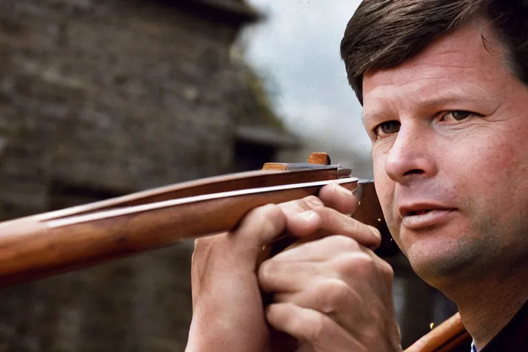 Image similar to closeup portrait of jan peter balkenende firing a musket, natural light, sharp, detailed face, magazine, press, photo, steve mccurry, david lazar, canon, nikon, focus