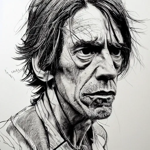 Image similar to a realistic yet scraggly portrait sketch of the side profile of a stern and sophisticated iggy pop, trending on artstation, intricate details, in the style of frank auerbach, in the style of sergio aragones, in the style of martin ansin, in the style of david aja, in the style of mattias adolfsson