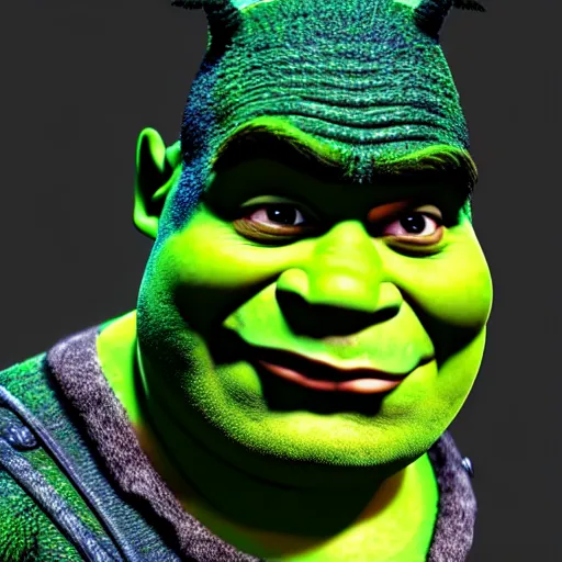 Prompt: shrek as batman, highly detailed, extremely high quality, hd, 4 k, 8 k, canon 3 0 0 mm, professional photographer, 4 0 mp, lifelike, top - rated, award winning, realistic, detailed lighting, detailed shadows, sharp, no blur, edited, corrected, trending