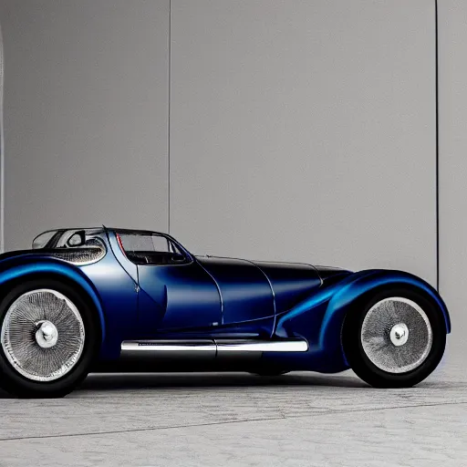 Image similar to a 2 0 2 5 bugatti type 5 7 sc atlantic concept, studio lighting