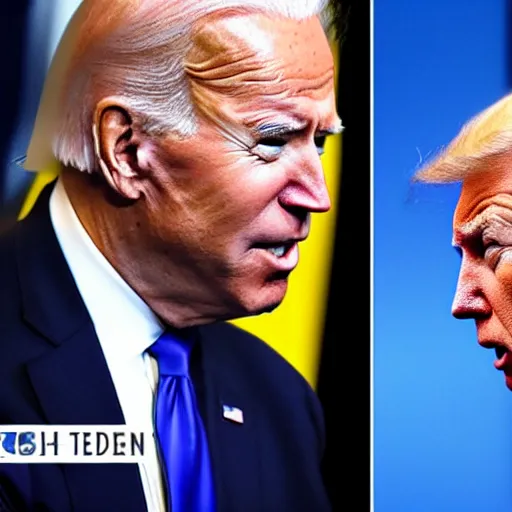 Image similar to joe biden arguing with donald trump, cctv surveillance footage, fisheye, blur