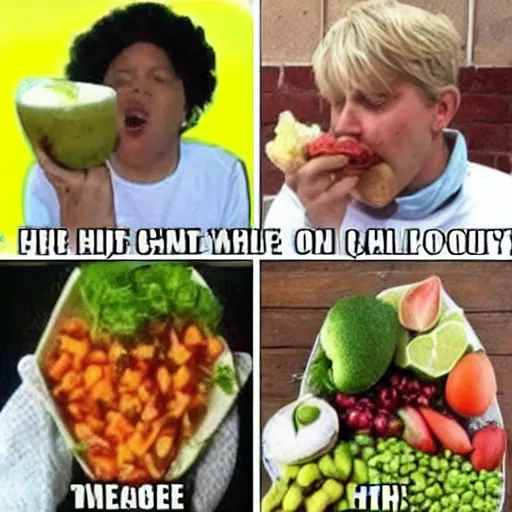 Image similar to viral meme about eating healthy