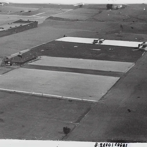Prompt: aerodrome, 1930s photo