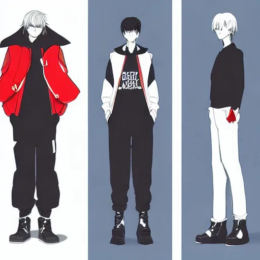 Prompt: balenciaga vetements fashion influencer character minimalistic illustration. style akira anime. popular on pixiv