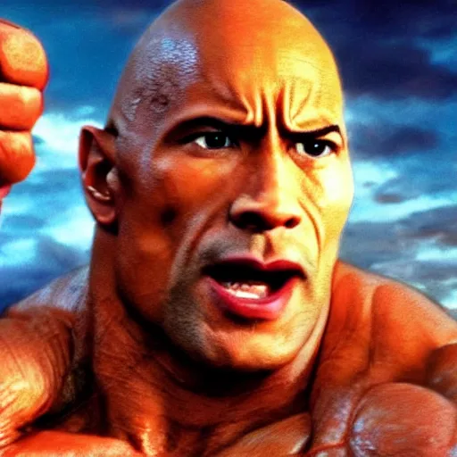 Prompt: dwayne the rock johnson as kenshiro in fist of the north star, 4 k