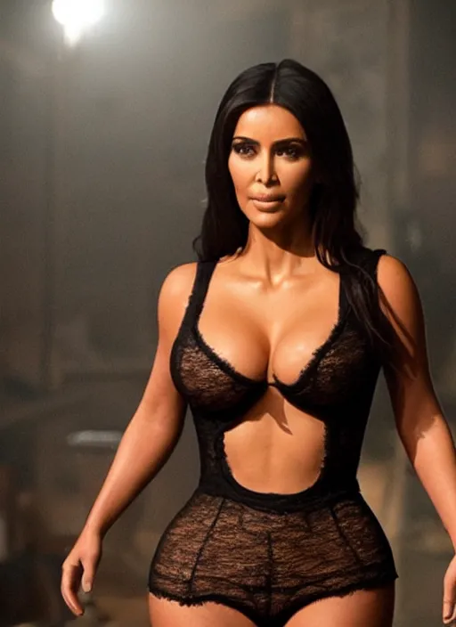 Prompt: film still of kim kardashian as salma hayek in from dusk till dawn,