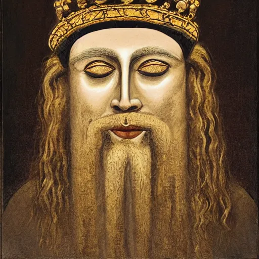 Prompt: portrait of an ancient king