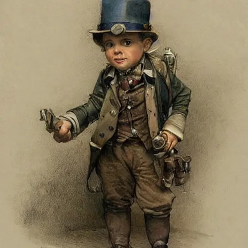 Prompt: (((((portrait of boy dressed as steampunk explorer detective . muted colors.))))) by Jean-Baptiste Monge !!!!!!!!!!!!!!!!!!!!!!!!!!!