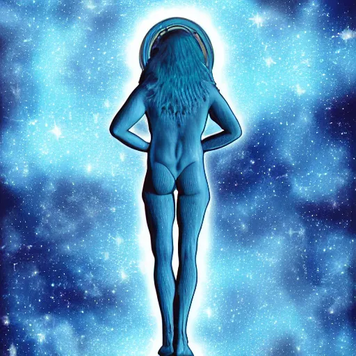 Image similar to standing on neptune, looking out into the vastness of space, digital art