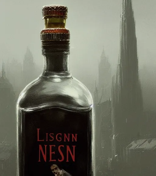 Image similar to liam neeson in a gin bottle. magical atmosphere. art by greg rutkowski. lifelike. very detailed 8 k. intricate. soft light. nikon d 8 5 0.