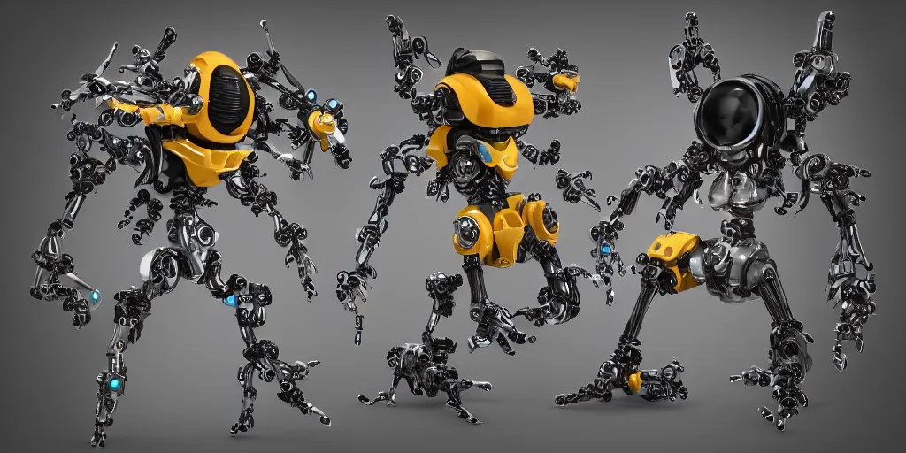 Image similar to photo of cybermorphic robotic animal Phosphorite creatures bees robotics advanced cybernetics Smart bionicle give structure Unreale engine Vray organism biomimmicry exoskeleton Biomorph hydraulics trending on behance visualisation industrial design trending on artstation