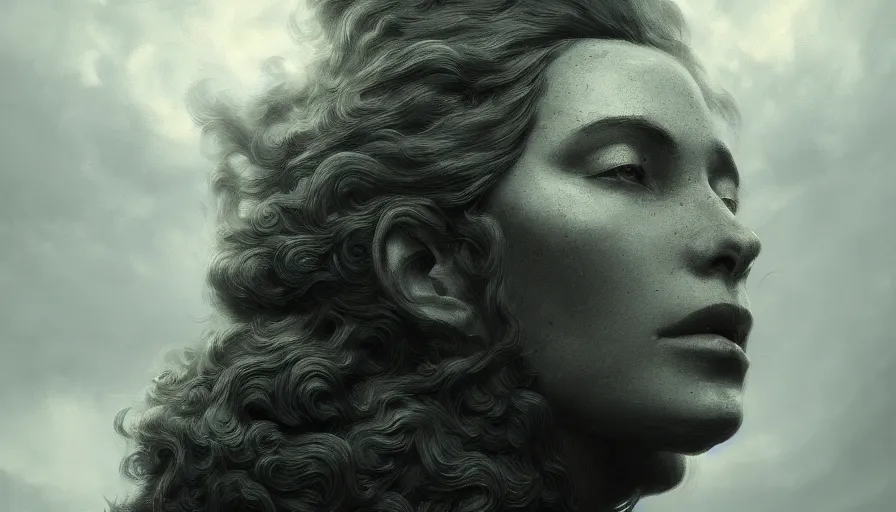 Image similar to face in the clouds, face made out of clouds, dramatic, intricate, elegant, highly detailed, digital painting, artstation, concept art, smooth, sharp focus, illustration, art by gustave dore, octane render