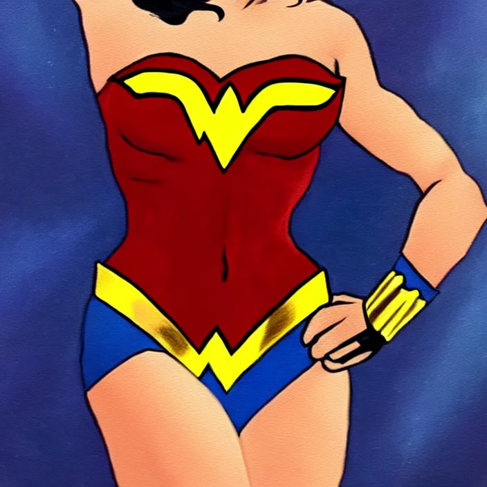 Image similar to painting of wonder woman in bloodlines costume