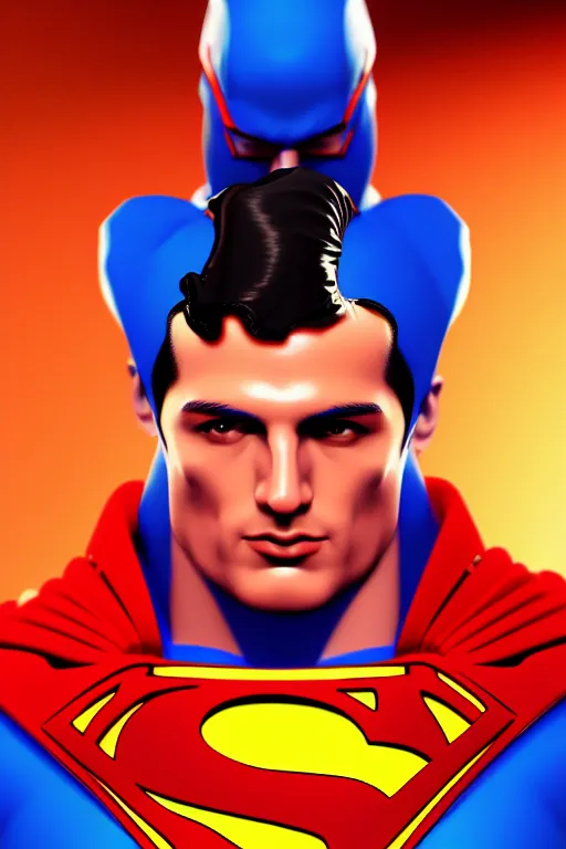 Image similar to emad mostaque as superman, digital art, artstation