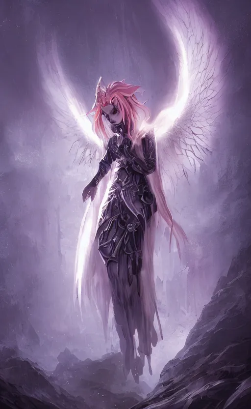 Image similar to Angel knight gothic girl. By William-Adolphe Bouguerea, Jordan grimmer, fractal flame. Highly_detailded