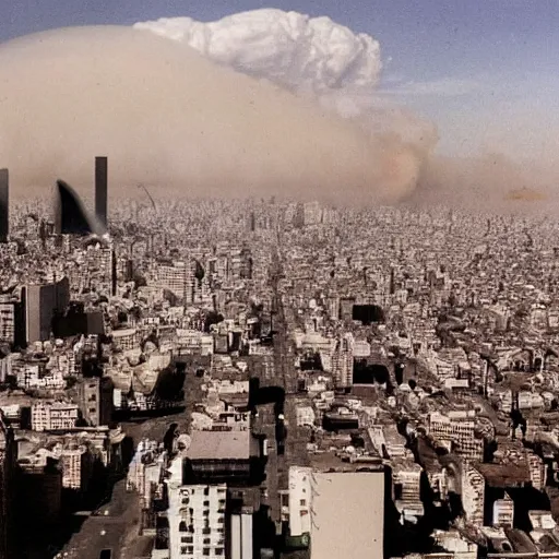 Prompt: a high-quality photo of Buenos Aires after a thermonuclear strike, complete destruction, fire and clouds of dust