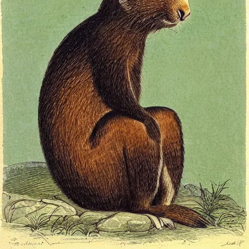 Image similar to a coloured illustration of a marmot by jacopo ligozzi