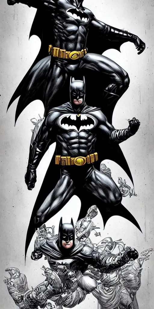 Image similar to full body batman character design by lee bermejo