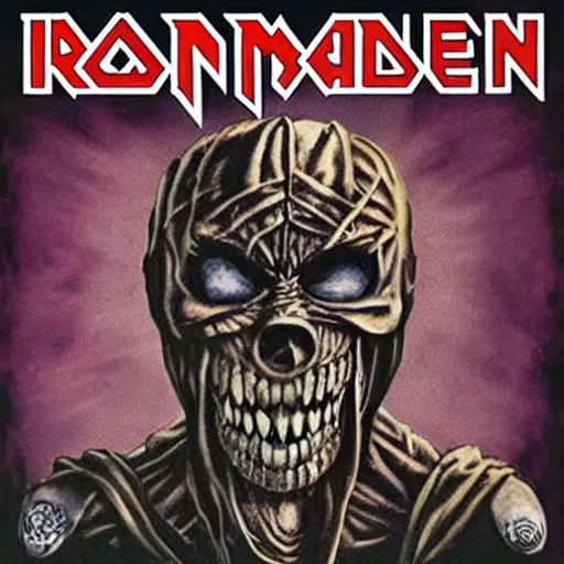 Image similar to iron maiden album cover, where eddie is dressed like a balerina