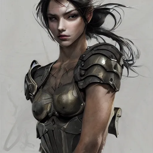 Image similar to tattoo design, a professional painting of a beautiful young female, partially clothed in battle armor, olive skin, long dark hair, beautiful bone structure, symmetrical facial features, intricate, elegant, digital painting, concept art, smooth, sharp focus, illustration, from Metal Gear, by Ruan Jia and Mandy Jurgens and Greg Rutkowski and Artgerm and William-Adolphe Bouguerea and artgerm, cat girl, anime