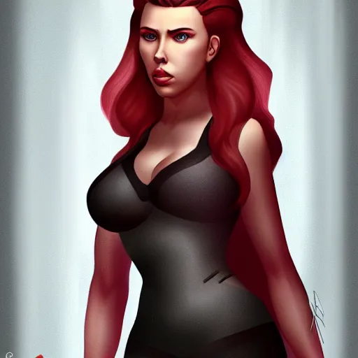 Image similar to full body portrait of scarlet Johansson in the style of a fantasy hero, digital art, artstation