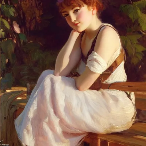 Image similar to a detailed portrait of a cute anime girl, painting by gaston bussiere, charles sillem lidderdale, j. c. leyendecker