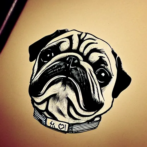 Image similar to mcbess illustration of a cute pug