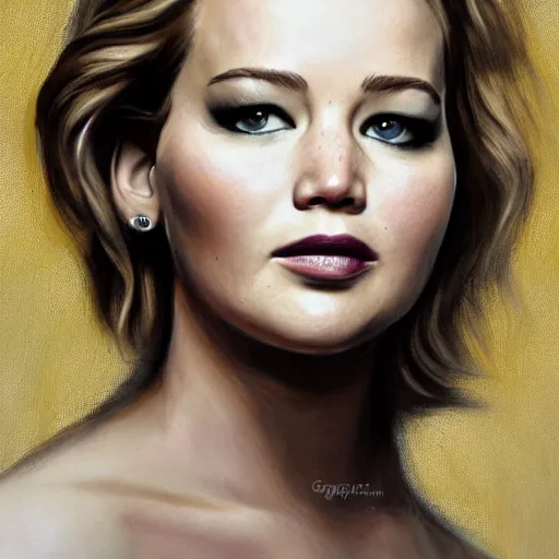 Prompt: portrait of jennifer lawrence or emma stone by greg ruthkowski