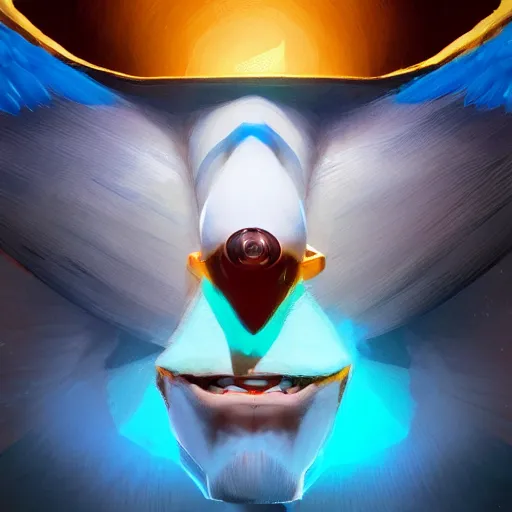 Image similar to portrait of horus, the egyptian god, eagle face, blue feathers, mattepainting concept blizzard pixar maya engine on stylized background splash comics global illumination lighting artstation, sharp focus, lois van baarle, ilya kuvshinov, rossdraws