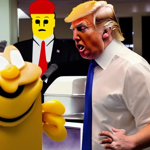 Prompt: Donald trump working at McDonald’s
