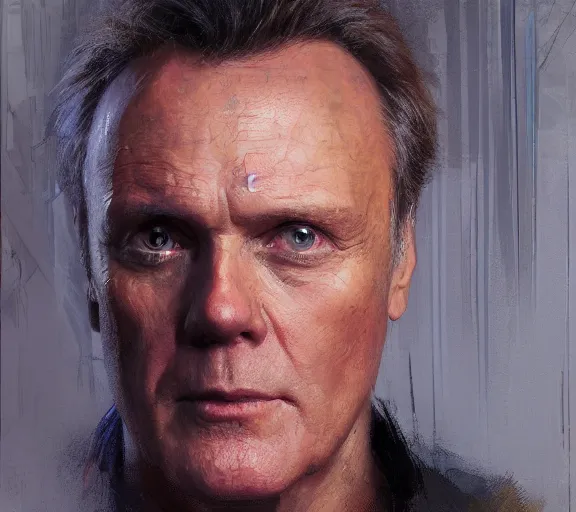 Prompt: a hyper-detailed portrait of ANthony Stewart Head by Craig Mullins; oil on canvas; trending on artstation; 90mm; f/1.4