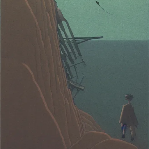 Prompt: The Phantom Below by Hasui Kawase and Lyonel Feininger, high quality, 8k, trending on Artstation, beautiful, surreal