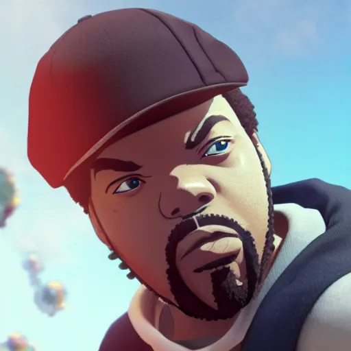 Prompt: an epic anime of ice cube smoking on a motorcycle with moto moto of madagascar, ghibli, unreal 5, daz, hyperrealistic, octane render, rpg portrait, dynamic lighting