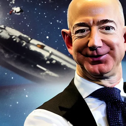 Prompt: Jeff Bezos as a space ship