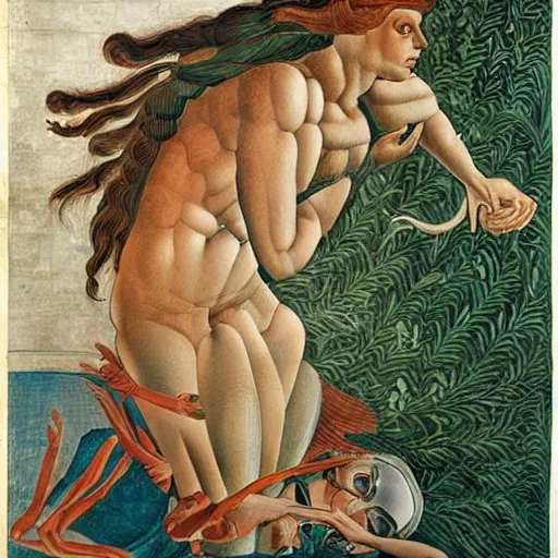 Image similar to cyborg by botticelli