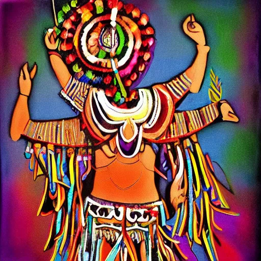 Image similar to surreal, tribal dance