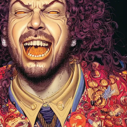 Image similar to portrait closeup of crazy post malone, symmetrical, by yoichi hatakenaka, masamune shirow, josan gonzales and dan mumford, ayami kojima, takato yamamoto, barclay shaw, karol bak, yukito kishiro