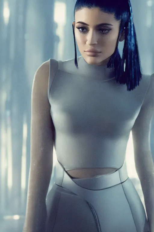 Prompt: Bladerunner 2049 still Kylie Jenner as Joi attractive HD still