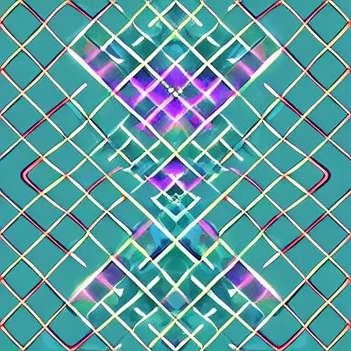 Prompt: digital art of a Lenstra–Lenstra–Lovász lattice basis reduction in the style of geometric art, detailed, trending on Artstation