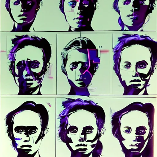 Prompt: cyborgs by andy warhol