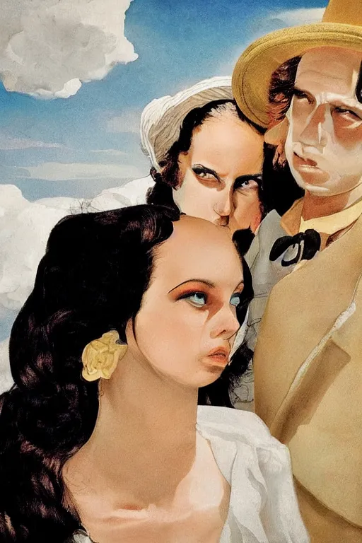 Image similar to hyperrealism close-up fashion portrait of couple photo from The Holy Mountain by Alejandro Jodorowsky in style of Francisco Goya