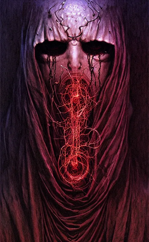 Prompt: a striking full body portrait of a pitch black masked eldritch shaman by moebius and beksinski and artgerm, detailed artwork, realism, 4 k resolution, detailed, high quality, sharp focus, hq artwork, insane detail, volumetric lighting, character concept art, fine details, tarot card, clear subject